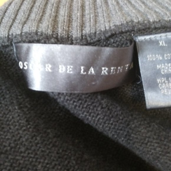 Oscar De La Renta mens   pullover gray sweater 1/4 zip 100% cotton  size   XL - Picture 5 of 15